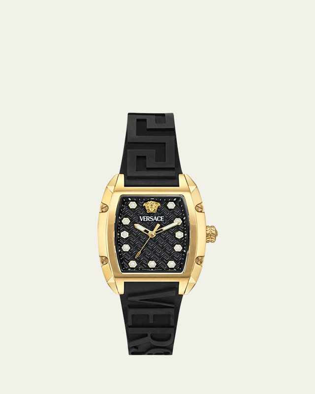 44.8x36mm Versace Dominus Watch with Silicone Strap